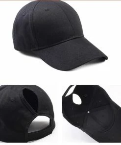 Onlineamericanstore New Arrivals Ponytail Hair Baseball Cap Women Messy Bun Baseball Summer Hat Snapback Grid