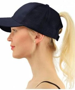 Onlineamericanstore New Arrivals Ponytail Hair Baseball Cap Women Messy Bun Baseball Summer Hat Snapback Grid