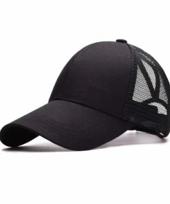 Onlineamericanstore New Arrivals Ponytail Hair Baseball Cap Women Messy Bun Baseball Summer Hat Snapback Grid