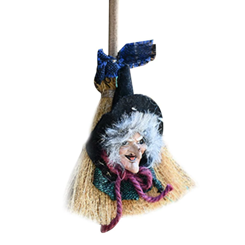 WZF Daily Goods Store Halloween Decorations New Hanging Broomstick Witch Door Pendant Garden Living Room Ornament Halloween Party Decoration HQ 6 WZF Daily Goods Store Halloween Decorations New Hanging Broomstick Witch Door Pendant Garden Living Room Ornament Halloween Party Decoration HQ