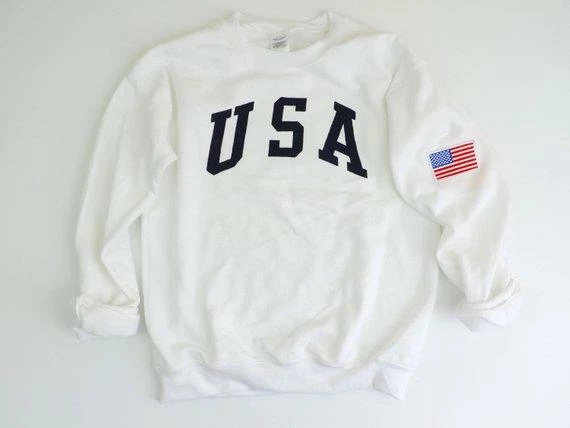 WildKardVintage Mens Clothing New Retro USA Navy Ink Crewneck Sweatshirt With American Flag Patch // Size S-3XL 4 WildKardVintage Mens Clothing New Retro USA Navy Ink Crewneck Sweatshirt With American Flag Patch // Size S-3XL
