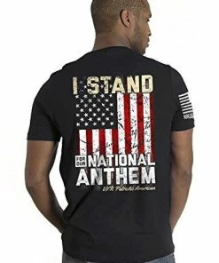 Nine Line Men's T-Shirt - I Stand (Large) Mens Clothing
