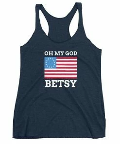 EliteModernShirts Women Clothing Oh My God Betsy Tank // 4th Of July Tank // Independence Day Tank // American Flag Tank // Proud USA Merica Women's Racerback Tank