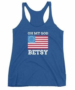EliteModernShirts Women Clothing Oh My God Betsy Tank // 4th Of July Tank // Independence Day Tank // American Flag Tank // Proud USA Merica Women's Racerback Tank