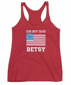 EliteModernShirts Women Clothing Oh My God Betsy Tank // 4th Of July Tank // Independence Day Tank // American Flag Tank // Proud USA Merica Women's Racerback Tank