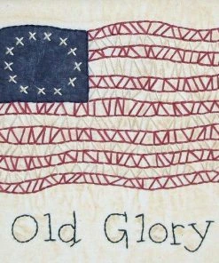 WanderingWhimsies Old Glory Framed Stitchery, US Flag, American Flag, Stars And Stripes, Independence Day, July 4th, Rustic, Decoration, Americana, Patriotic Wall Decor & Art