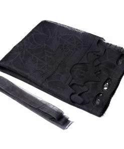 Our Warm Store Ourwarm 1 Piece Halloween Decoration Black Lace Spiderweb Shades Fireplace Mantle Scarf Cover Curtains Festive Party Supplies