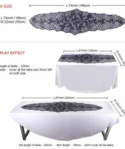 Our Warm Store Ourwarm 1 Piece Halloween Decoration Props Black Lace Spiderweb Fireplace Mantle Scarf Cover Tablecloth Festive Party Supplies Halloween Decorations