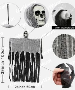 The American Store OurWarm 100cm Halloween Hanging Ghost Haunted House Hanging Grim Reaper Horror Props Home Door Bar Club Halloween Decorations