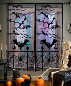 Our Warm Store Ourwarm Halloween Decorations Props Spiderweb Lace Door Curtain Decoration For Home Horror Decor Event Party Supplies