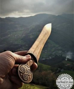 OlegWoodArt Pagemark Bookmark Page Holder Book Reading Accessories Wood Sword Viking Trisquel Woodworking Wooden Decoration Accessories Celtic Symbol