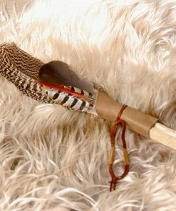 The American Store Native American Collection Palo Santo Smudge Fan, Feather Fan, Smudge Feather Fan, Peacock Feather Fan, Red And Copper Fan, Blessing Feather, Prayer Feather