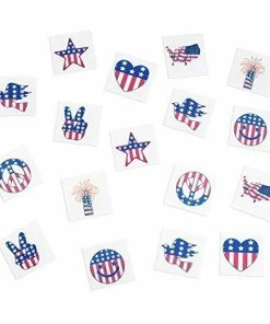 Neliblu Patriotic 4th Of July Themed Party Favor Assortment And Parade Party Pack Bulk Pack Of 144 Prizes Including Patriotic Red White Blue Stickers, Tattoos, Star Necklaces And Pencils Patriotic Theme Party Supplies