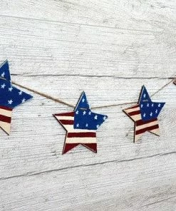 WoodStreets Patriotic Decor, 4th Of July Banner, Primitive American Flag Stars, Wooden Rustic Decor, Memorial Day Banner, Americana Decor Accessories