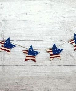 WoodStreets Patriotic Decor, 4th Of July Banner, Primitive American Flag Stars, Wooden Rustic Decor, Memorial Day Banner, Americana Decor Accessories