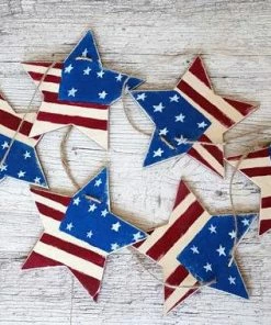 WoodStreets Patriotic Decor, 4th Of July Banner, Primitive American Flag Stars, Wooden Rustic Decor, Memorial Day Banner, Americana Decor Accessories