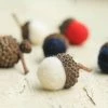 Leboxboutique Patriotic RED WHITE & BLUE Wool Felted Acorns Set Of 24| Boho, Cottage Chic, Woodland, Rustic Accessories