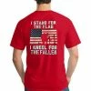 Shirt Patron Brand Mens Clothing Patriotic Stand For Flag Kneel For Fallen Political Protest Mens T Shirt Back Print