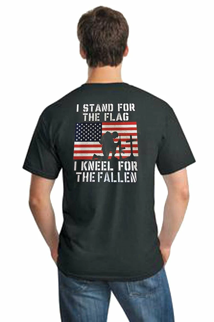 Shirt Patron Brand Mens Clothing Patriotic Stand For Flag Kneel For Fallen Political Protest Mens T Shirt Back Print 6 Shirt Patron Brand Mens Clothing Patriotic Stand For Flag Kneel For Fallen Political Protest Mens T Shirt Back Print