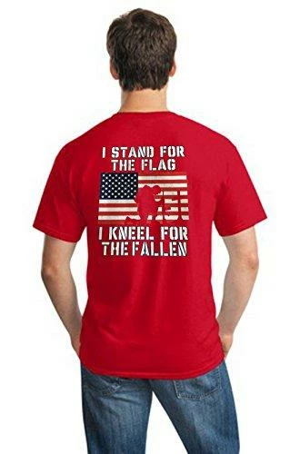 Shirt Patron Brand Mens Clothing Patriotic Stand For Flag Kneel For Fallen Political Protest Mens T Shirt Back Print 17 Shirt Patron Brand Mens Clothing Patriotic Stand For Flag Kneel For Fallen Political Protest Mens T Shirt Back Print