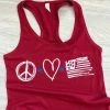 RachelReneDesigns Peace, Love, America Labor Day Tank Top 1 RachelReneDesigns Peace, Love, America Labor Day Tank Top