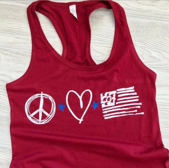 RachelReneDesigns Peace, Love, America Labor Day Tank Top 3 RachelReneDesigns Peace, Love, America Labor Day Tank Top