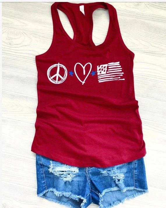 RachelReneDesigns Peace, Love, America Labor Day Tank Top 4 RachelReneDesigns Peace, Love, America Labor Day Tank Top