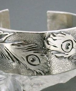 Courtneymariejewelry Accessories Peacock Cuff Bracelet - Peacock Jewelry - Silver Wide Cuff Bracelets For Women, Wide Cuff Bracelet - Cuff Silver Bracelets