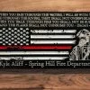 Online American Store Personalized Firefighter Gift For Him Thin Red Line American Flag Christmas Custom Sign Rustic Home Decor Graduation Fathers Day Isaiah 43:2 Concealment Flags