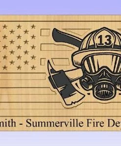 The American Store Personalized Firefighter Gift For Him Thin Red Line American Flag Christmas Custom Sign Rustic Home Decor Graduation Fathers Day Isaiah 43:2