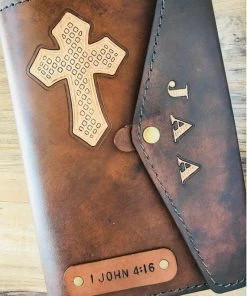 The American Store Personalized Leather Bible Cover, Custom Scripture Cover, Large Bible Cover, Handmade Bible Cover, Christian Gift, Christian Bible Case Religious Bible Covers & Accessories