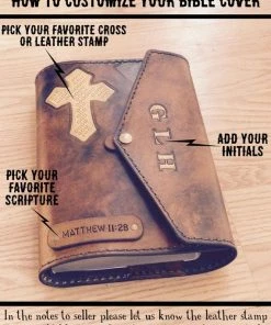 The American Store Personalized Leather Bible Cover, Custom Scripture Cover, Large Bible Cover, Handmade Bible Cover, Christian Gift, Christian Bible Case Religious Bible Covers & Accessories