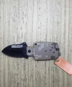 Online American Store Military Clothing & Accessories Personalized Pocket Knife Keychain, Hand Stamped Leather Tag, Military Gifts, Groomsmen Gift, Gift For Him, Spring Assisted, With Belt Clip