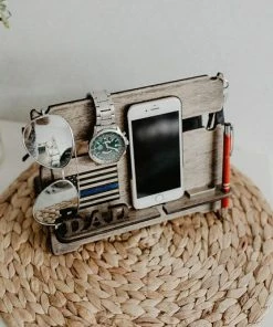 MyHandicraftStudio Personalized Thin Blue Line Wood Docking Station, Police Officer Gifts, American Flag, Personalized Gift For Men, Custom Gift For Him, Mens Accessories 15 MyHandicraftStudio Personalized Thin Blue Line Wood Docking Station, Police Officer Gifts, American Flag, Personalized Gift For Men, Custom Gift For Him, Mens Accessories