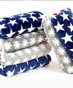 PanAo Pet Store Pet Dog Blanket Flannel Fabric Average Thick Super Soft Luxury Wraps Fabric Stripe And Stars American Design 35