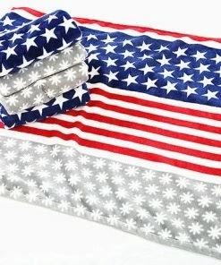 PanAo Pet Store Pet Dog Blanket Flannel Fabric Average Thick Super Soft Luxury Wraps Fabric Stripe And Stars American Design 35