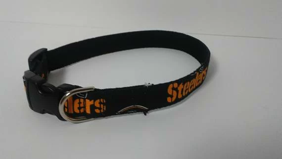 Collarswithcolor Pittsburgh Steelers On Black Hemp Dog Collar Or Leash Pets 4 Collarswithcolor Pittsburgh Steelers On Black Hemp Dog Collar Or Leash Pets