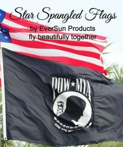 Star Spangled Flags POW MIA Flag 3x5 - 100% Made In USA Using Tough, Long Lasting Nylon Built For Outdoor Or Indoor Use, Double Sided, UV Protected And Featuring Locked Stitches On Hems And Quadruple Stitching On Fly End