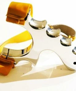 The American Store Powerful Bloodshot CNC Catapult Slingshot In Solid Aluminium. Fitted With Single Or Double Theraband Gold Bands
