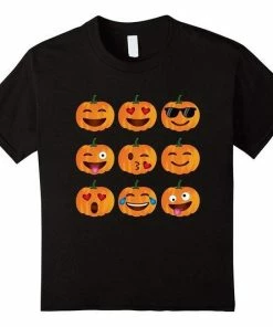 FredGreeneDesign Pumpkin Emoji T-Shirt, Pumpkin Shirt Emoji Halloween Costume