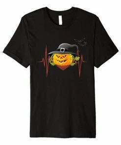 FredGreeneDesign Pumpkin Heartbeat Halloween T-Shirt