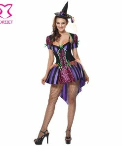 The American Store Purple Naughty Halloween Costumes For Women Witch Cosplay Sexy Fancy Dress Burlesque Carnival Costume Adult Role Playing Outfits