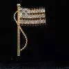 KatsCache Clothing Accessories Red White And Blue Rhinestone Flag Brooch