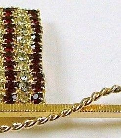 KatsCache Clothing Accessories Red White And Blue Rhinestone Flag Brooch