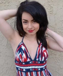 GabysSchaufenster Red White Blue Crochet Halter Top - Patriotic Top - 4th Of July - American Flag Top - Festival Top - Hippie - Bohemian - Summer Fashion Women Clothing