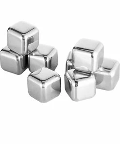 Onlineamericanstore Reusable Stainless Steel Chilling Cube Stones Pack Of 8/6/4