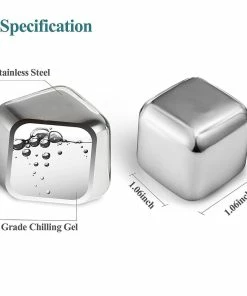 Onlineamericanstore Reusable Stainless Steel Chilling Cube Stones Pack Of 8/6/4