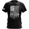 DURO Threads Rifle Flag Pro-Gun Patriotic T-Shirt Mens Clothing