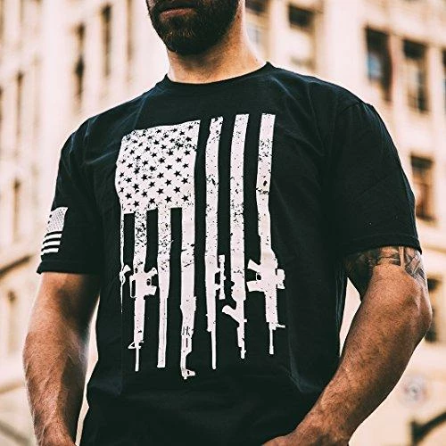 DURO Threads Rifle Flag Pro-Gun Patriotic T-Shirt Mens Clothing 4 DURO Threads Rifle Flag Pro-Gun Patriotic T-Shirt Mens Clothing