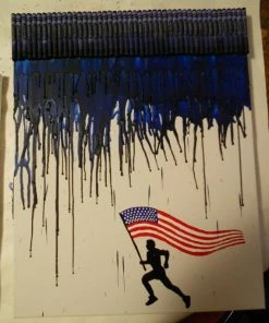 OnceUponACrayon Running For America Melted Crayon Painting